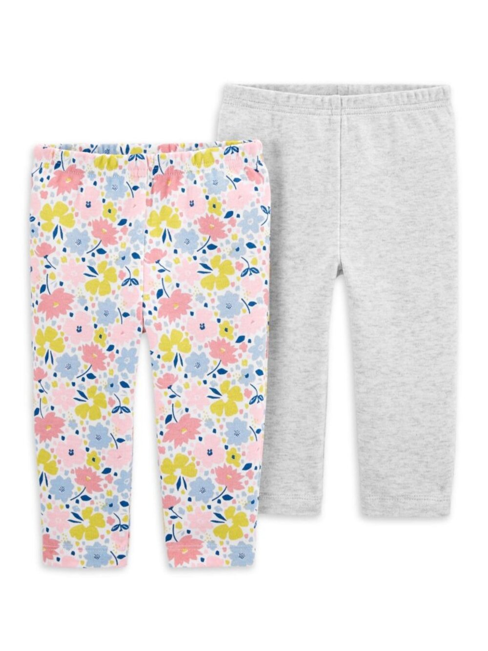 Child Of Mine By Carters Newborn 2-Pack Pants Floral & Gray 18-21"